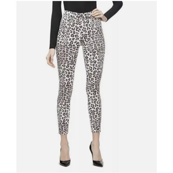 Good‎ American Good Waist Snow Leopard Print Crop Jeans Size 10 30 - Picture 1 of 13